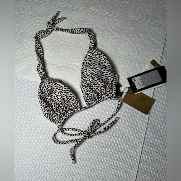 ViX by Paula Hermanny Remy Bia Printed Bikini Top only Small Brown & White Logo - Picture 8 of 12